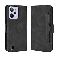 Leather Case Stands Flip Cover Holder BY3 for Realme C31 Black