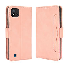 Leather Case Stands Flip Cover Holder BY3 for Realme Narzo 50i Pink