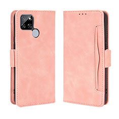 Leather Case Stands Flip Cover Holder BY3 for Realme Q2i 5G Pink