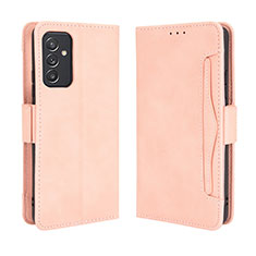 Leather Case Stands Flip Cover Holder BY3 for Samsung Galaxy A05s Pink