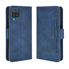 Leather Case Stands Flip Cover Holder BY3 for Samsung Galaxy A12 5G Blue