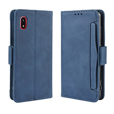 Leather Case Stands Flip Cover Holder BY3 for Samsung Galaxy A21 SC-42A Blue