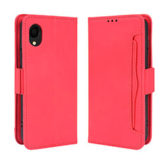 Leather Case Stands Flip Cover Holder BY3 for Samsung Galaxy A22 5G SC-56B Red