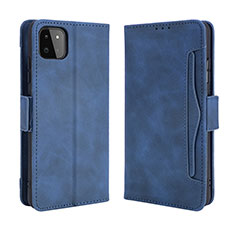 Leather Case Stands Flip Cover Holder BY3 for Samsung Galaxy A22s 5G Blue