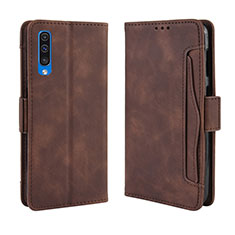 Leather Case Stands Flip Cover Holder BY3 for Samsung Galaxy A30S Brown
