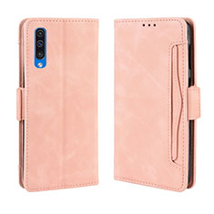 Leather Case Stands Flip Cover Holder BY3 for Samsung Galaxy A30S Pink