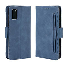 Leather Case Stands Flip Cover Holder BY3 for Samsung Galaxy A41 Blue