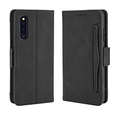 Leather Case Stands Flip Cover Holder BY3 for Samsung Galaxy A41 SC-41A Black