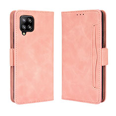 Leather Case Stands Flip Cover Holder BY3 for Samsung Galaxy A42 5G Pink