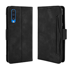Leather Case Stands Flip Cover Holder BY3 for Samsung Galaxy A50 Black