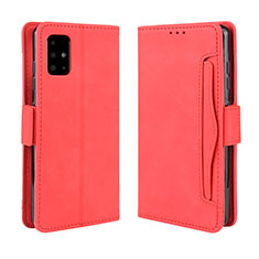 Leather Case Stands Flip Cover Holder BY3 for Samsung Galaxy A51 4G Red