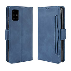 Leather Case Stands Flip Cover Holder BY3 for Samsung Galaxy A51 5G Blue