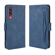 Leather Case Stands Flip Cover Holder BY3 for Samsung Galaxy A70 Blue