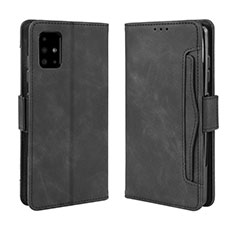 Leather Case Stands Flip Cover Holder BY3 for Samsung Galaxy A71 4G A715 Black