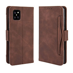 Leather Case Stands Flip Cover Holder BY3 for Samsung Galaxy A81 Brown