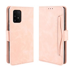 Leather Case Stands Flip Cover Holder BY3 for Samsung Galaxy A91 Pink