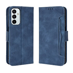 Leather Case Stands Flip Cover Holder BY3 for Samsung Galaxy F23 5G Blue