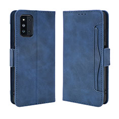 Leather Case Stands Flip Cover Holder BY3 for Samsung Galaxy F52 5G Blue