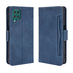 Leather Case Stands Flip Cover Holder BY3 for Samsung Galaxy F62 5G Blue