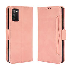 Leather Case Stands Flip Cover Holder BY3 for Samsung Galaxy M02s Pink