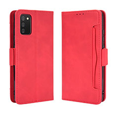 Leather Case Stands Flip Cover Holder BY3 for Samsung Galaxy M02s Red