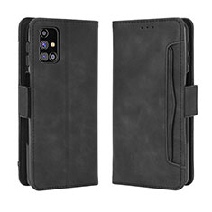 Leather Case Stands Flip Cover Holder BY3 for Samsung Galaxy M31s Black