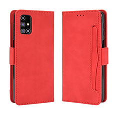 Leather Case Stands Flip Cover Holder BY3 for Samsung Galaxy M31s Red