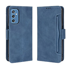 Leather Case Stands Flip Cover Holder BY3 for Samsung Galaxy M52 5G Blue