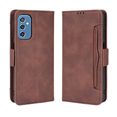 Leather Case Stands Flip Cover Holder BY3 for Samsung Galaxy M52 5G Brown