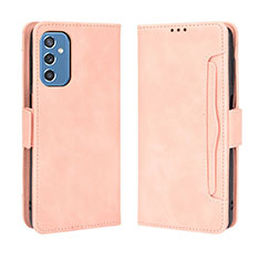 Leather Case Stands Flip Cover Holder BY3 for Samsung Galaxy M52 5G Pink