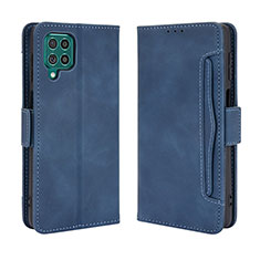 Leather Case Stands Flip Cover Holder BY3 for Samsung Galaxy M62 4G Blue