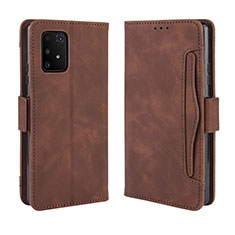Leather Case Stands Flip Cover Holder BY3 for Samsung Galaxy M80S Brown