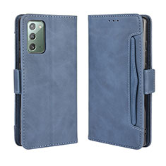 Leather Case Stands Flip Cover Holder BY3 for Samsung Galaxy Note 20 5G Blue