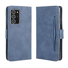 Leather Case Stands Flip Cover Holder BY3 for Samsung Galaxy Note 20 Ultra 5G Blue