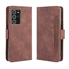 Leather Case Stands Flip Cover Holder BY3 for Samsung Galaxy Note 20 Ultra 5G Brown