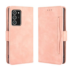 Leather Case Stands Flip Cover Holder BY3 for Samsung Galaxy Note 20 Ultra 5G Pink