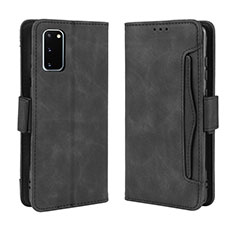 Leather Case Stands Flip Cover Holder BY3 for Samsung Galaxy S20 5G Black