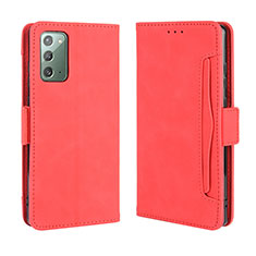 Leather Case Stands Flip Cover Holder BY3 for Samsung Galaxy S20 FE (2022) 5G Red