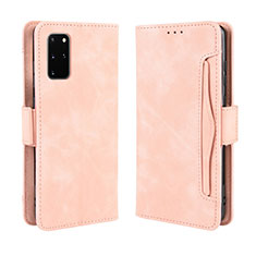 Leather Case Stands Flip Cover Holder BY3 for Samsung Galaxy S20 Plus 5G Pink