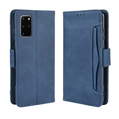 Leather Case Stands Flip Cover Holder BY3 for Samsung Galaxy S20 Plus Blue