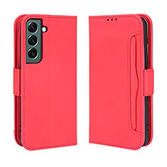 Leather Case Stands Flip Cover Holder BY3 for Samsung Galaxy S22 Plus 5G Red