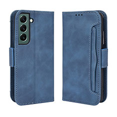 Leather Case Stands Flip Cover Holder BY3 for Samsung Galaxy S24 5G Blue