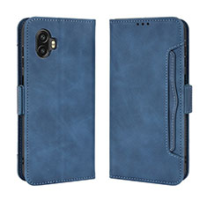 Leather Case Stands Flip Cover Holder BY3 for Samsung Galaxy XCover 6 Pro 5G Blue