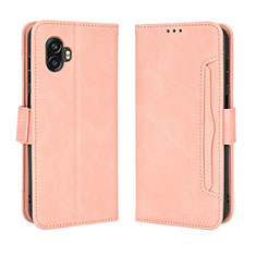 Leather Case Stands Flip Cover Holder BY3 for Samsung Galaxy XCover 6 Pro 5G Pink