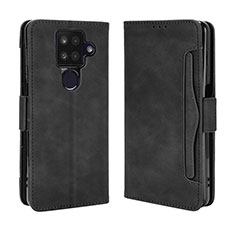 Leather Case Stands Flip Cover Holder BY3 for Sharp Aquos Sense4 Plus Black