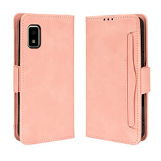 Leather Case Stands Flip Cover Holder BY3 for Sharp Aquos wish Pink