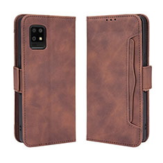 Leather Case Stands Flip Cover Holder BY3 for Sharp Aquos Zero6 Brown