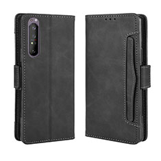 Leather Case Stands Flip Cover Holder BY3 for Sony Xperia 1 II Black