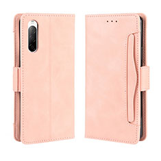 Leather Case Stands Flip Cover Holder BY3 for Sony Xperia 10 II Pink