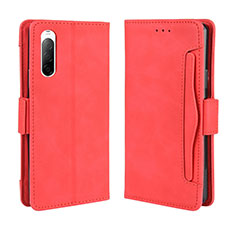 Leather Case Stands Flip Cover Holder BY3 for Sony Xperia 10 II Red